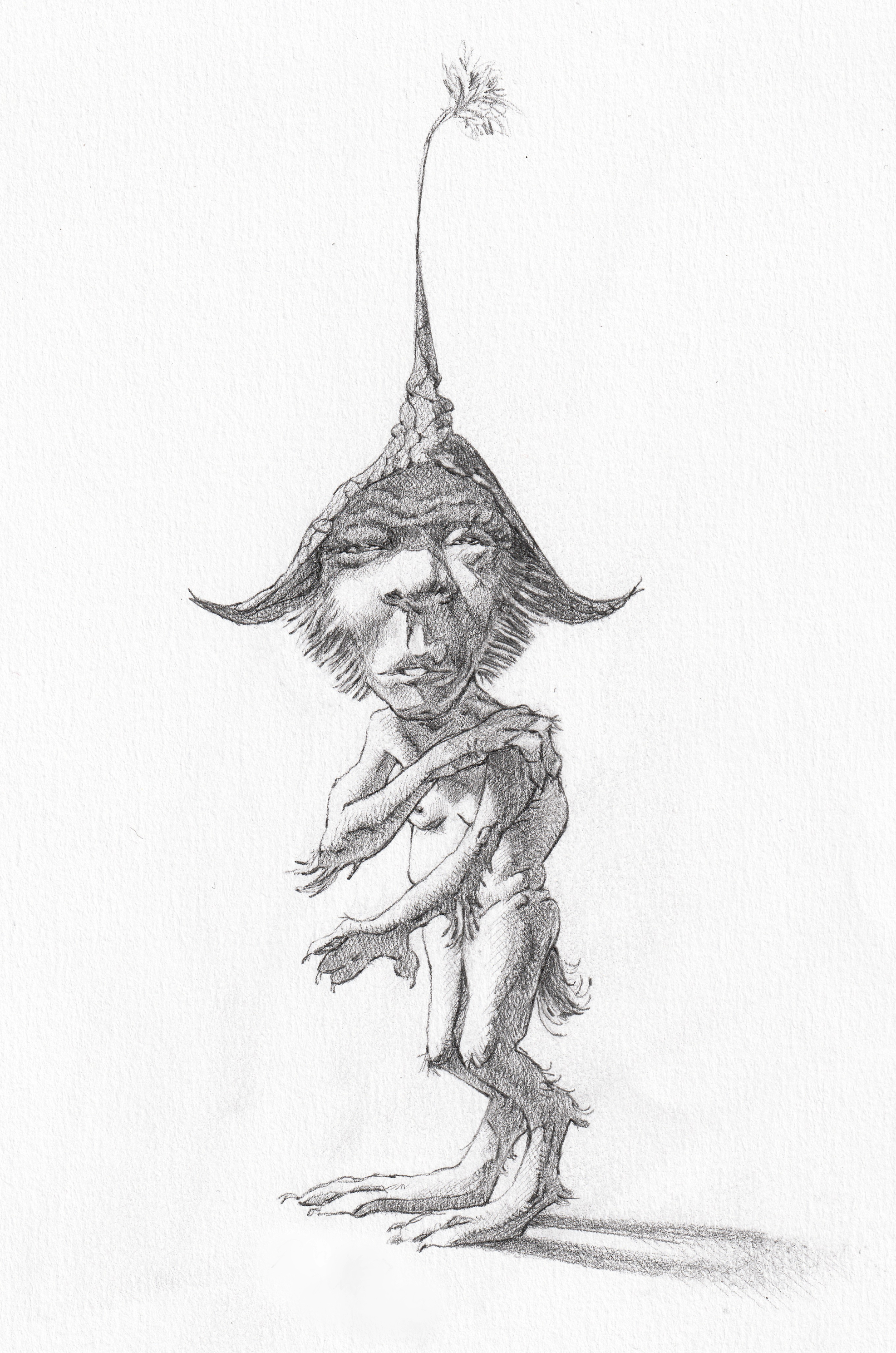 Flower Troll 2 (2024), graphite on paper, 15 x 11 cm